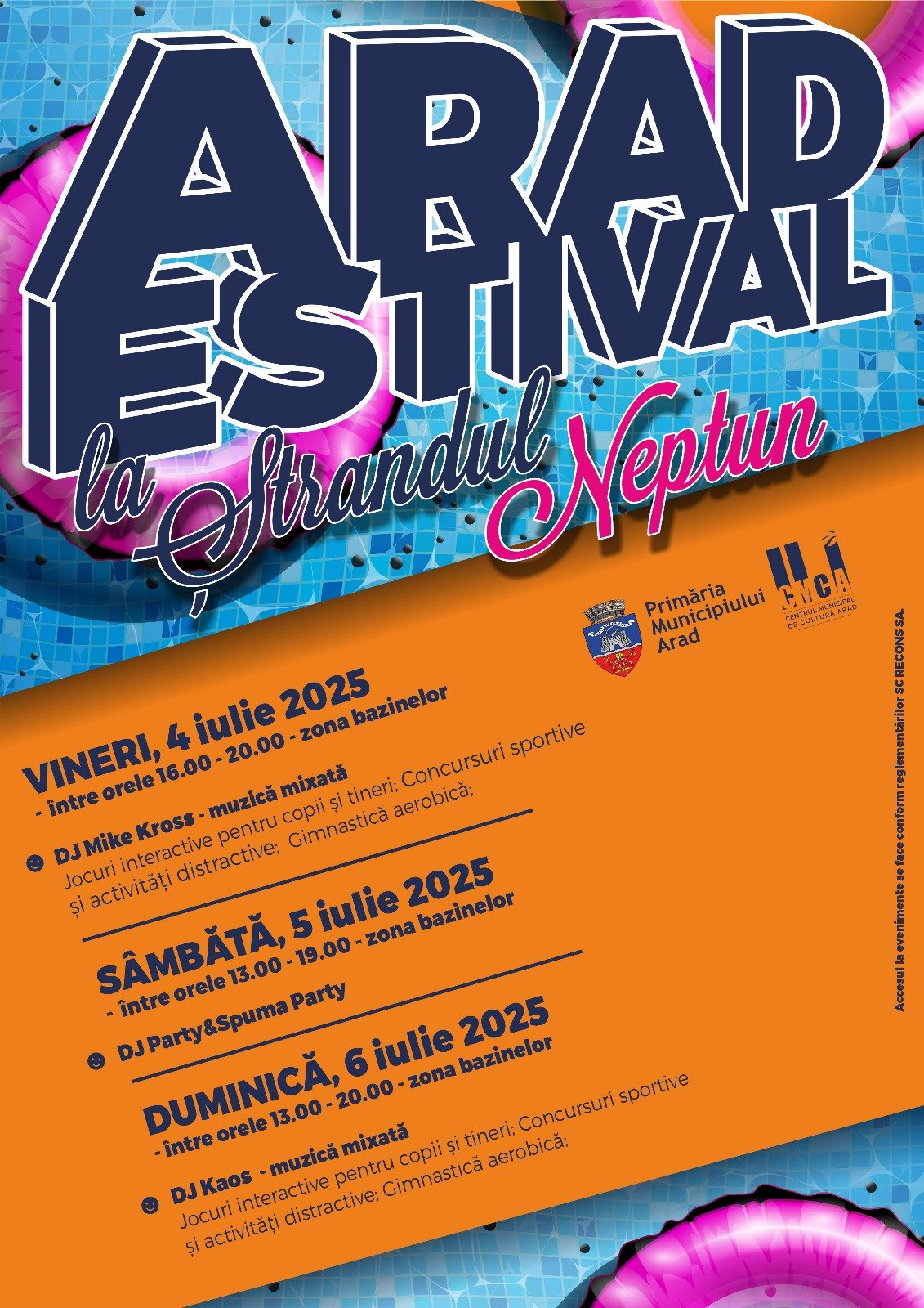 Arad Estival, doar în zona bazinelor, la Ștrandul Neptun