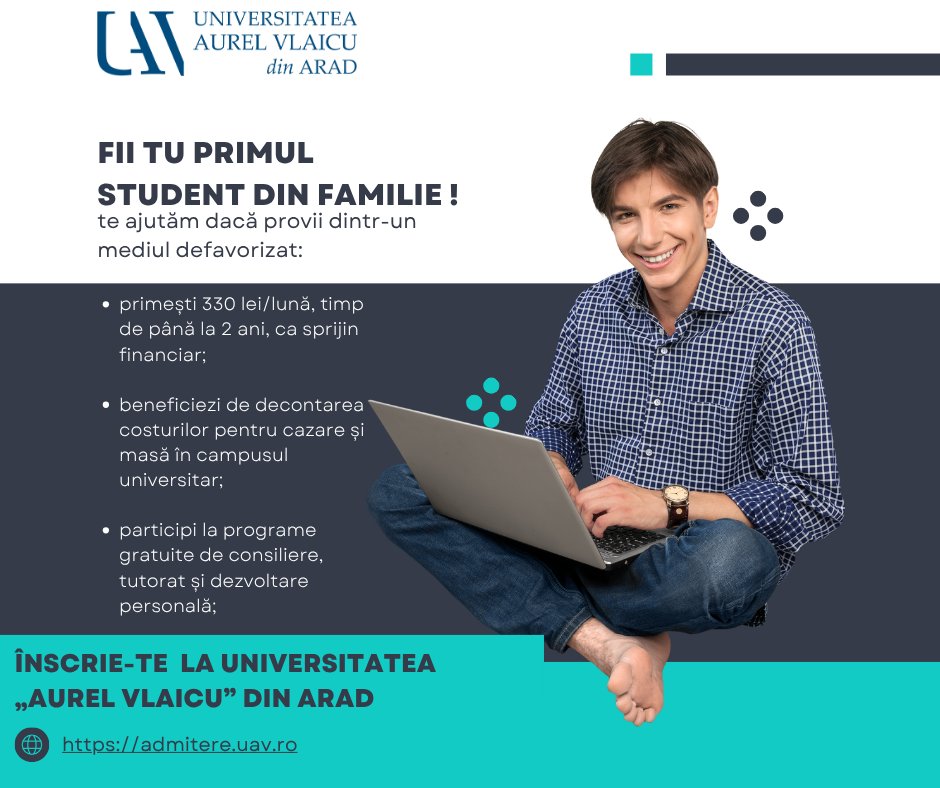 Studenții UAV pot beneficia de programul „Primul student din familie”!