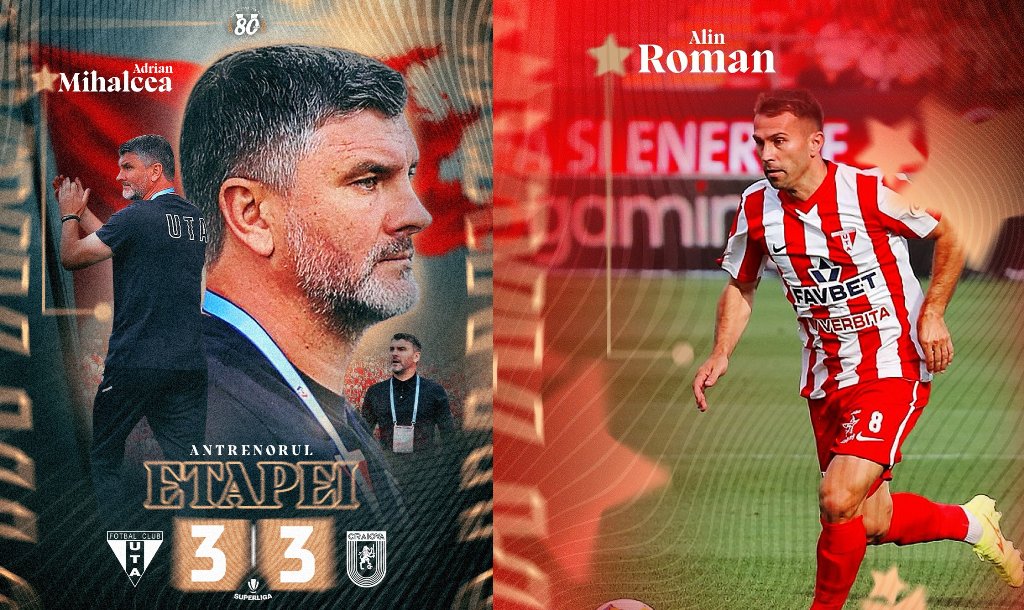 Meciul nebun cu Craiova îl face pe Mihalcea antrenorul etapei și îl duce pe Alin Roman în echipa ideală a primei runde