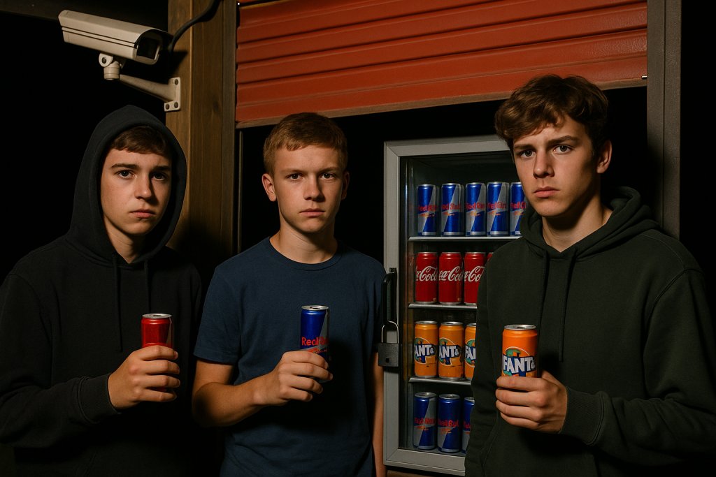 „Operațiunea Red Bull”: trei puști din Nădlac cercetați pentru furt de energizante