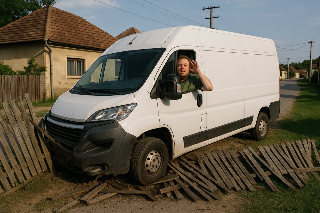 S-a dus gardu’, cu tot cu băutura consumată de șofer! Un bărbat din Timiș a confundat șoseaua din Șofronea cu drumul spre birt