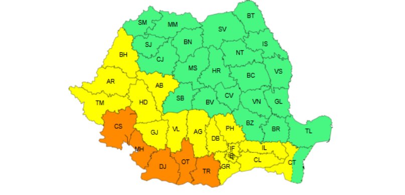 Săptămâna începe cu un cod galben de caniculă