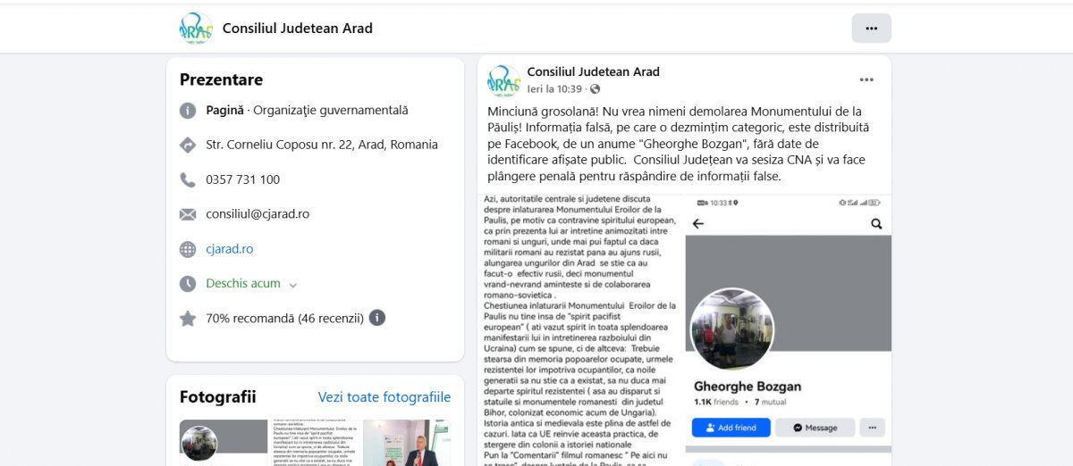 Războiul hibrid continuă: de la restricționarea circulației bărbaților între 18 și 65 de ani, retragerea trupelor americane, la înlăturarea Monumentului de la Păuliș, știri false aruncate pe piață / UPDATE: CJA a făcut plângere penală 