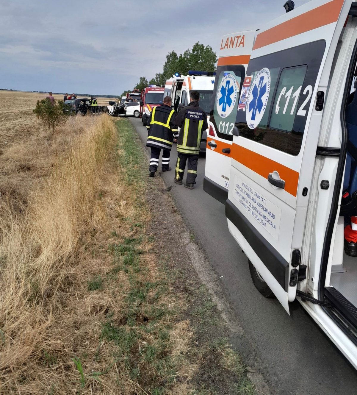 Accident rutier cu două autoturisme între localitățile Pecica și Semlac