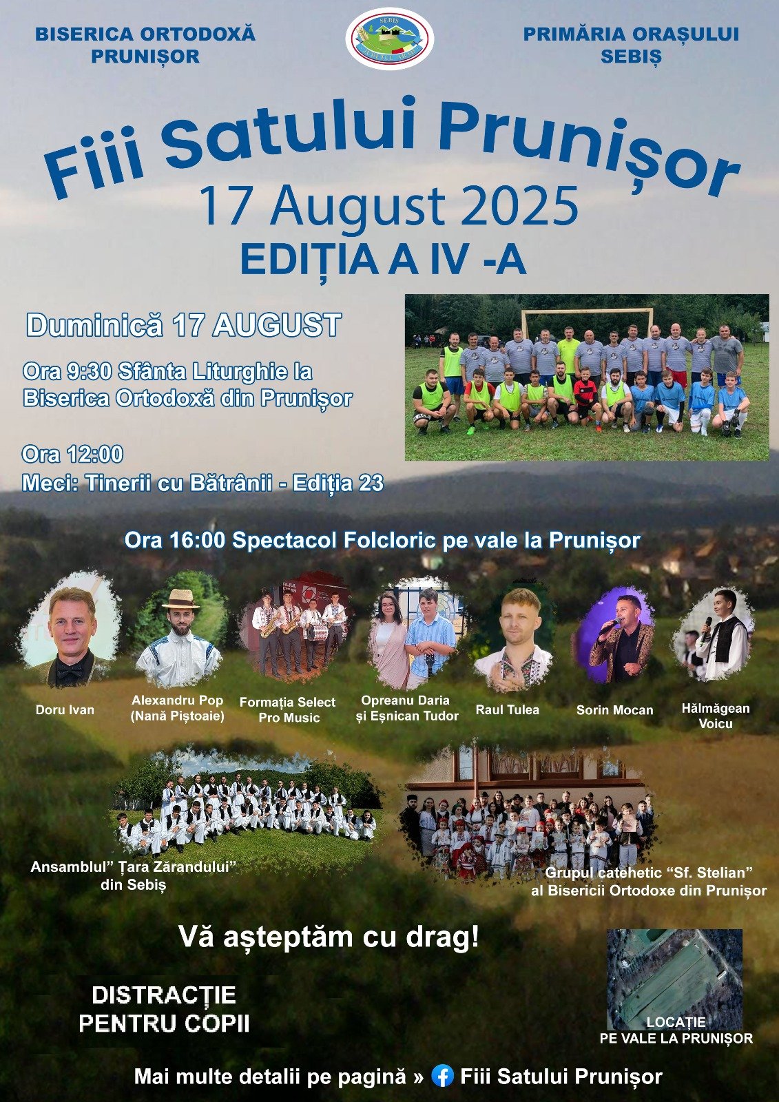Prunișorenii, în sărbătoare  În 17 august va avea loc a IV-a ediție a praznicului „Fiii satului Prunișor”.