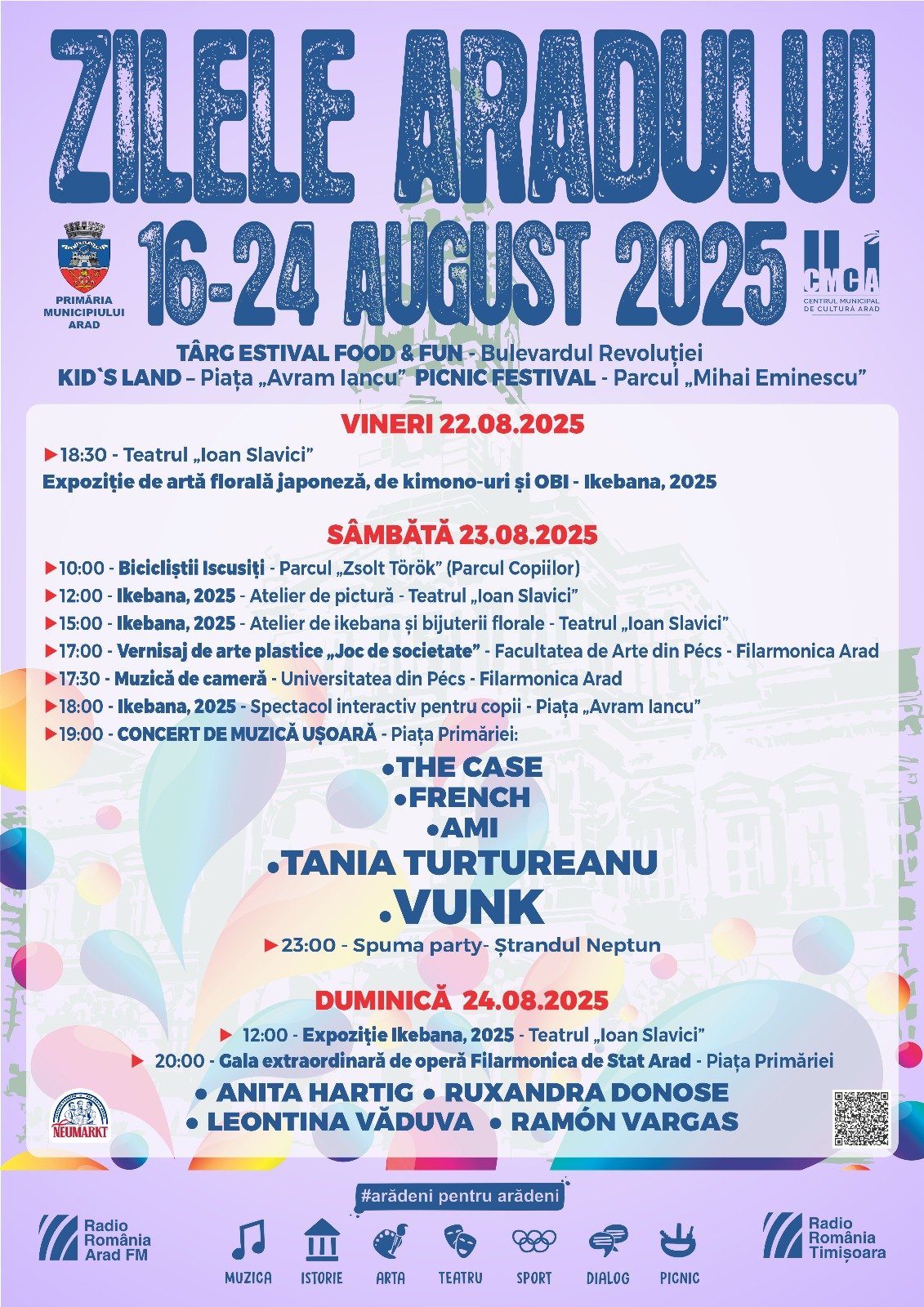 Concert de muzică ușoară, la Zilele Aradului, ediția 2025