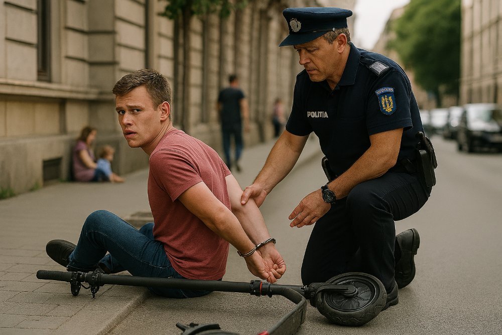 Trotinetă cu tupeu pe Bulevardul Revoluției: copil lovit, trotinetistul gonește ca-n Fast & Furious – varianta eco