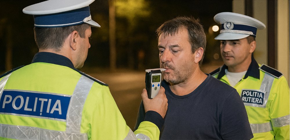 Șoferi „hidratați cu multe grade” picați la un control de rutină în trafic