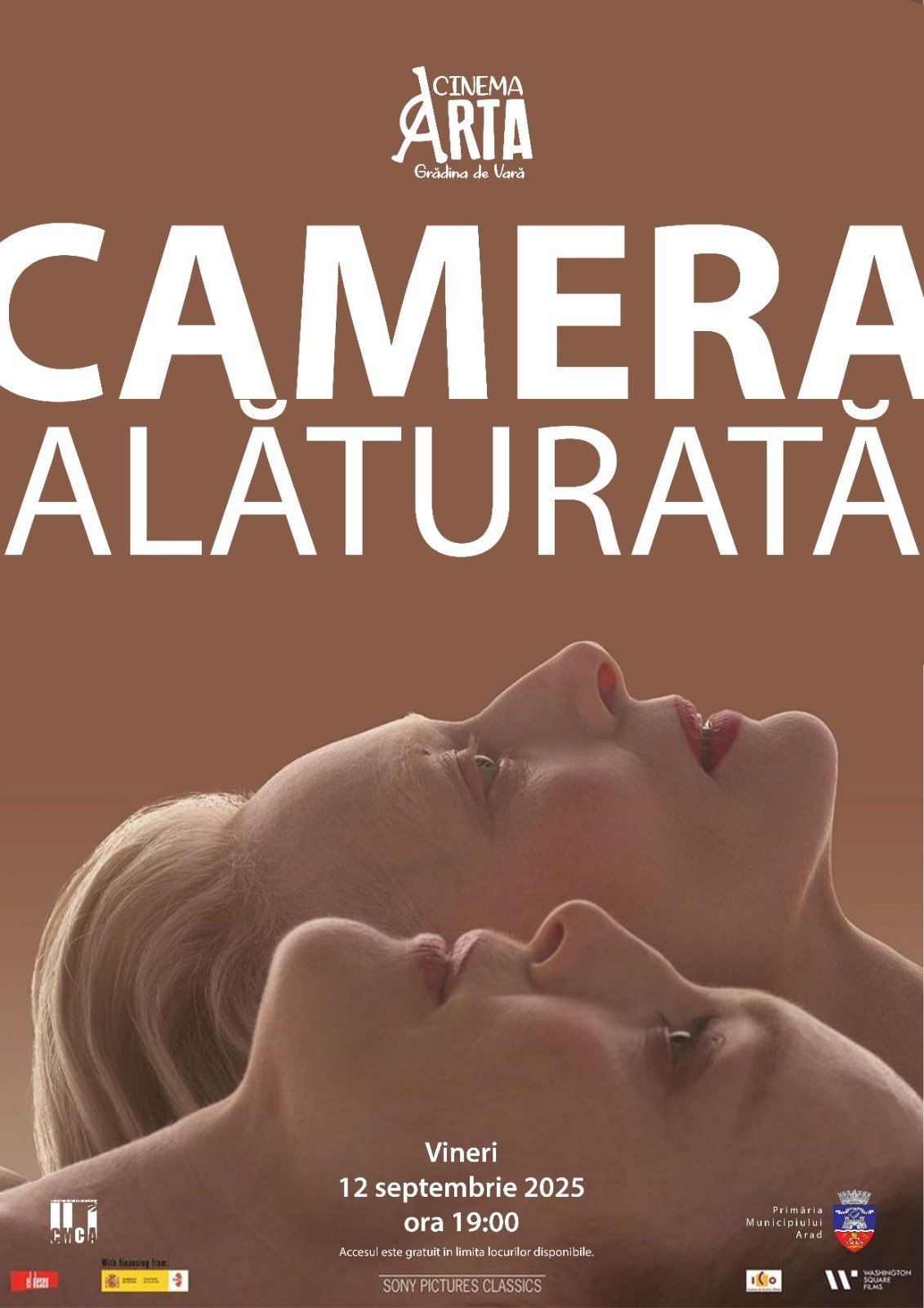 Filmul „Camera alăturată“, distins cu Leul de Aur, va fi proiectat la Cinematograful „Arta“ din Arad