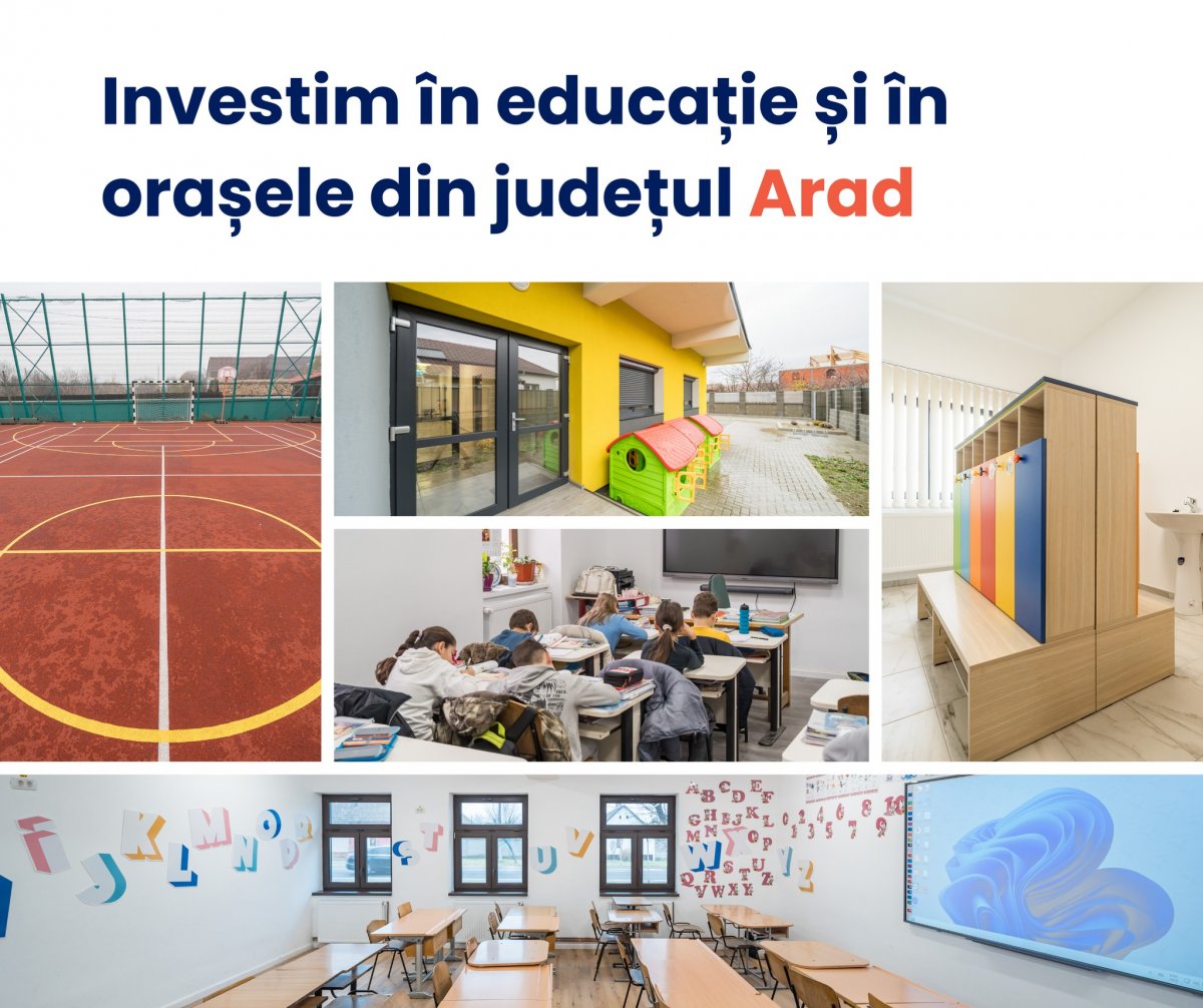 Investiții în educație: școli și creșe modernizate în orașele județului prin Programul Regional Vest