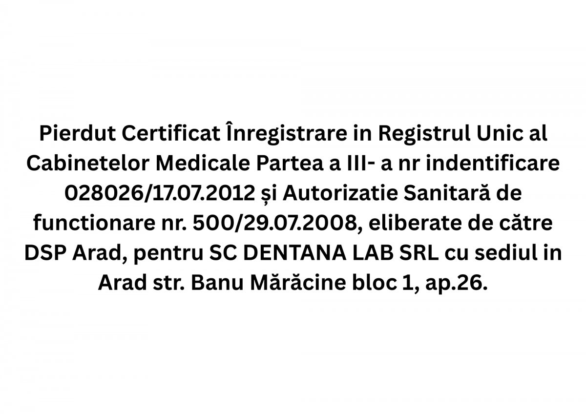 Anunț Pierdere