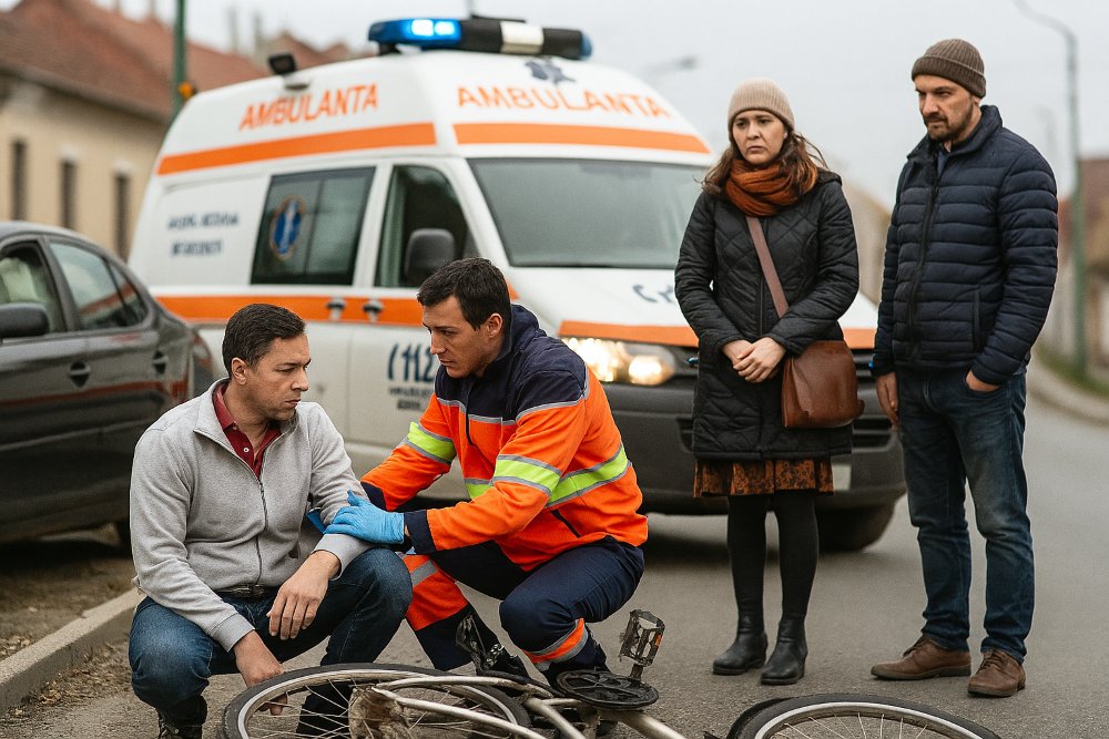Biciclist lovit de mașină pe strada Cocorilor 