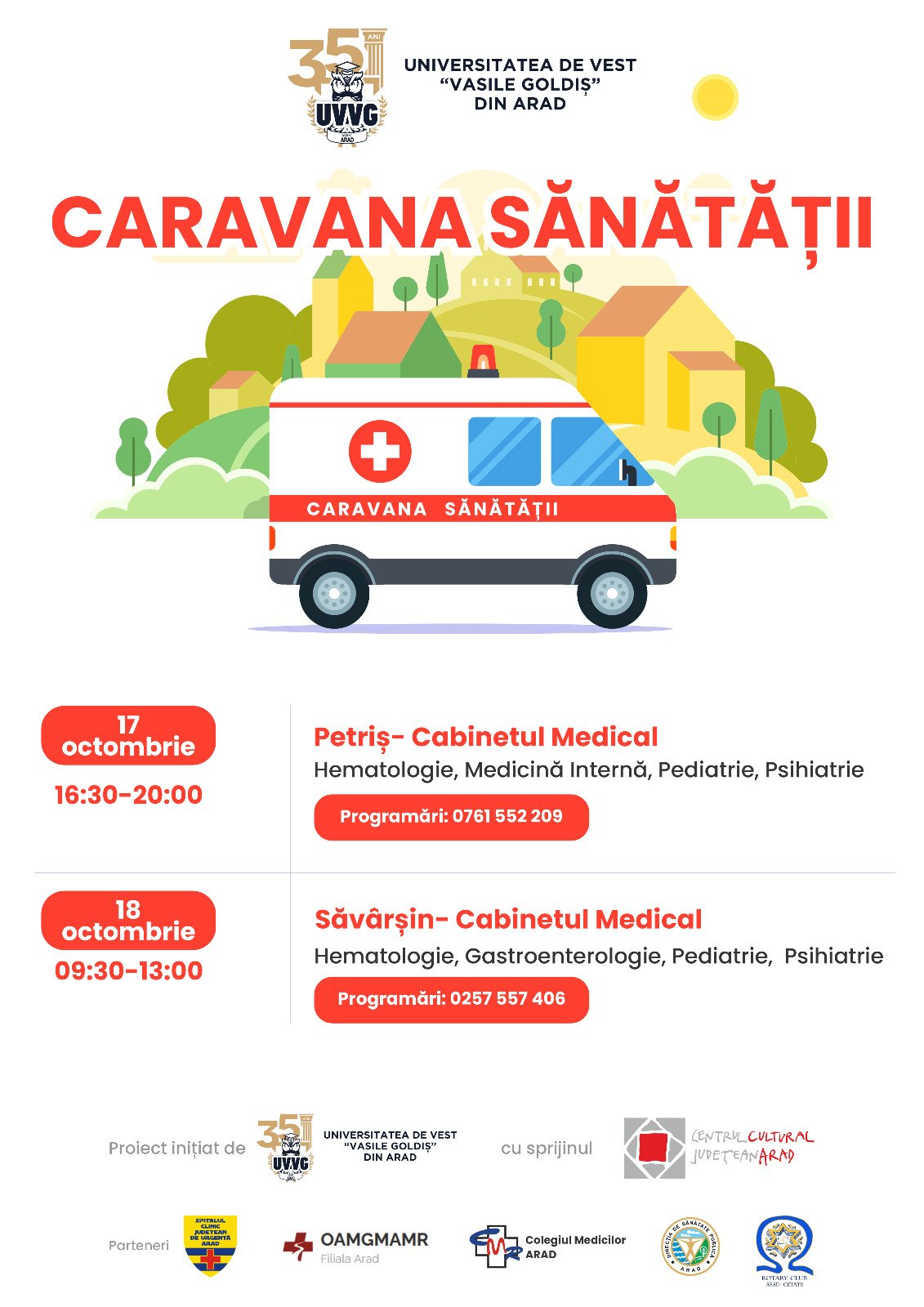 Caravana Sănătății UVVG ajunge la Săvârșin și Petriș  
