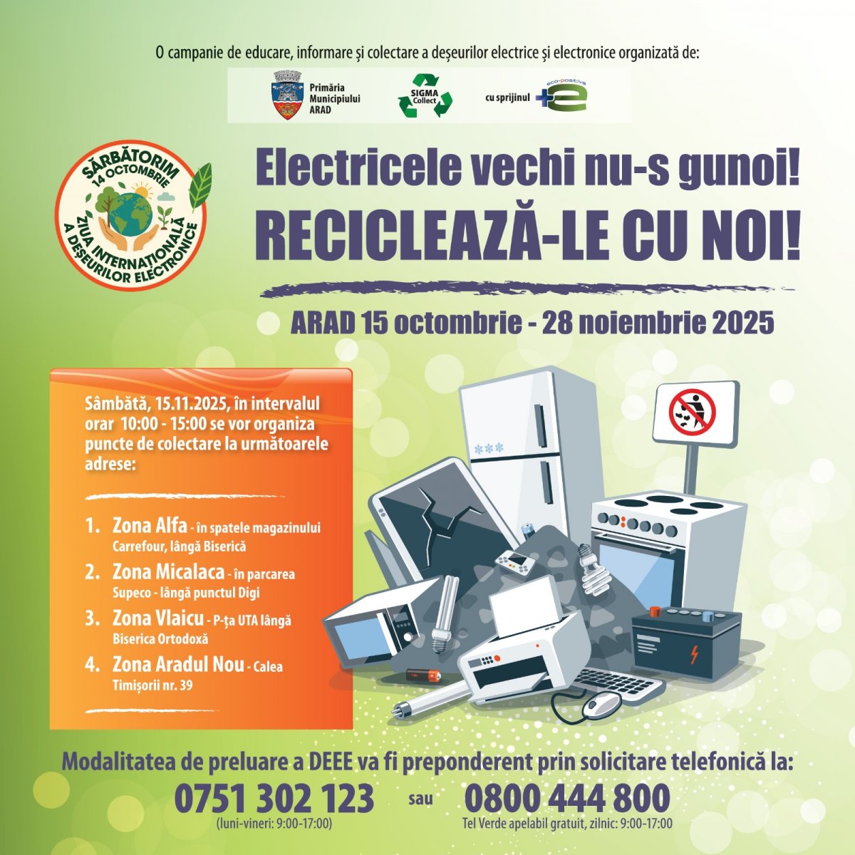 Aradul reciclează: Campanie de colectare a deșeurilor electrice și electronice