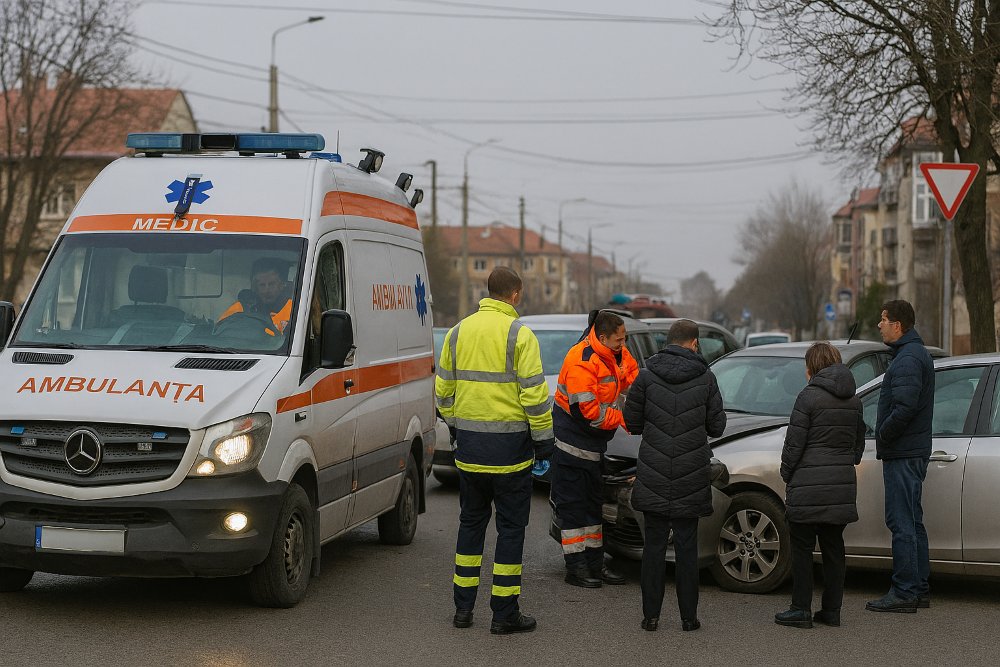Accident grav: pieton inconștient și șase persoane implicate / UPDATE: Doi adulți și un copil transportați la spital; vezi despre cine este vorba