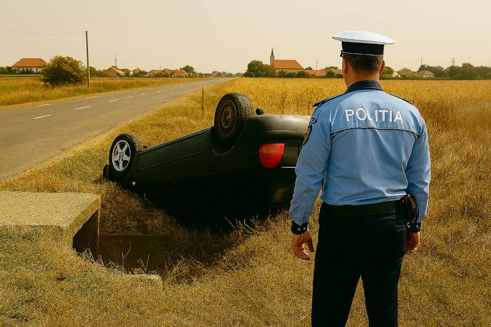 Zimandu Nou - Șimand: o cursă fără permis s-a oprit într-un cap de pod, iar șoferul în arest