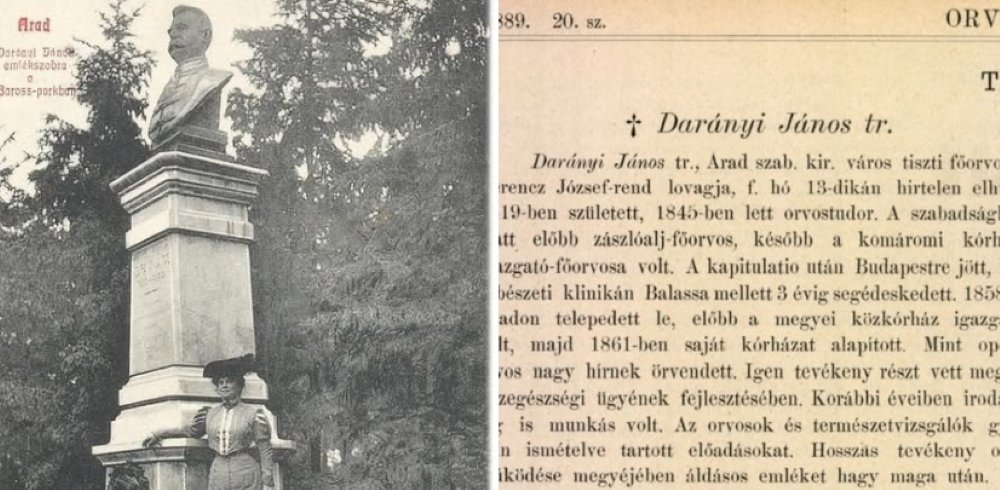 Bustul lui Darányi János amplasat la Spitalul Județean