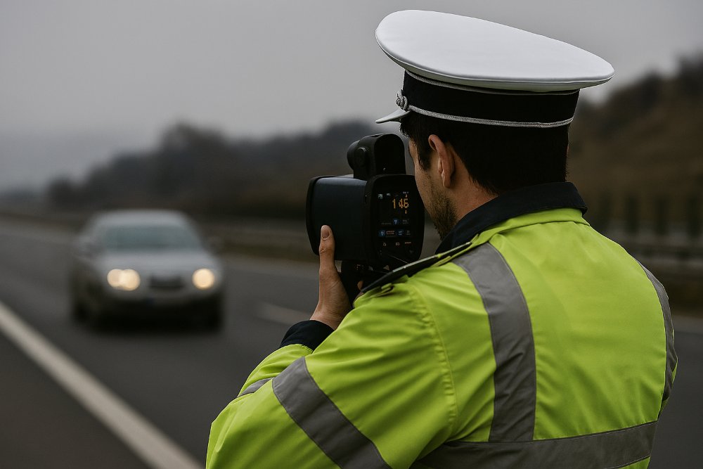 Sprint pe A1, final în parcare, dar permisul a luat-o înainte: 145 km/h într-o zonă cu restricții și o pauză de 90 de zile pentru o șoferiță grăbită