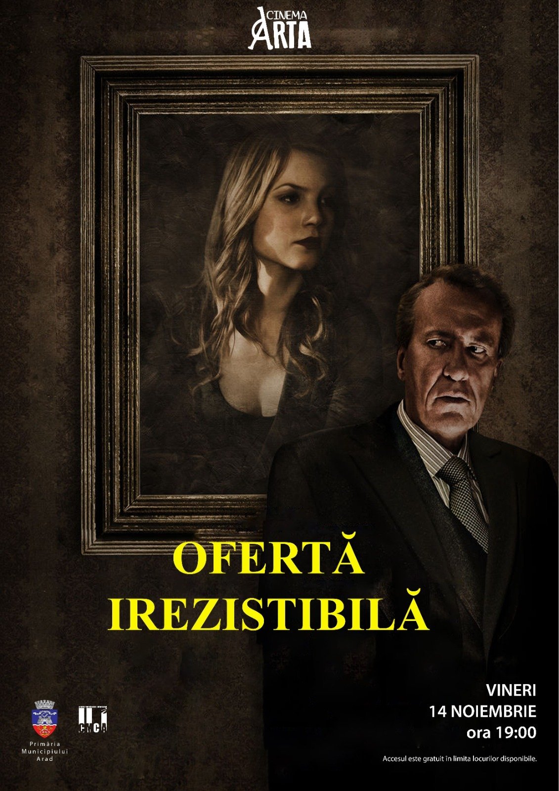 Filmul „Ofertă irezistibilă“ va fi proiectat la Cinematograful „Arta“ din Arad