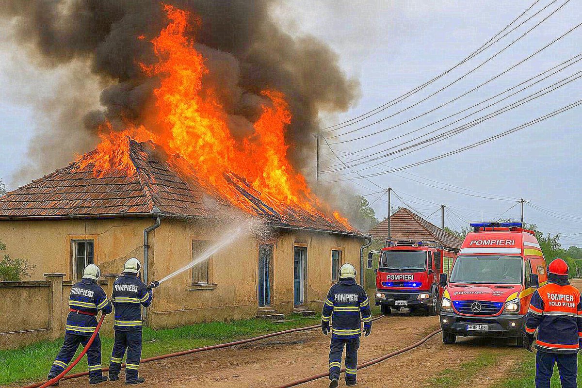 Incendiu izbucnit la acoperișul unei case din localitatea Caporal Alexa