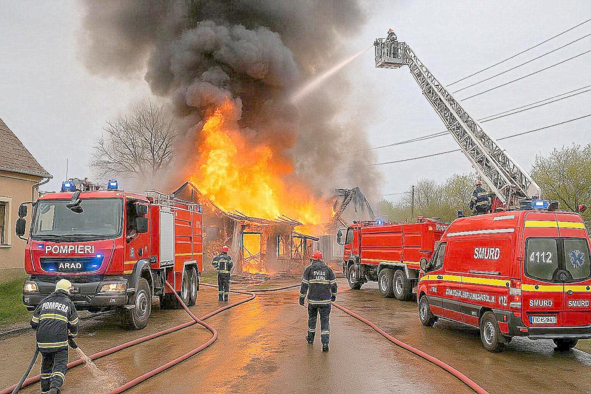 Incendiu izbucnit la o casă în localitatea Vinga