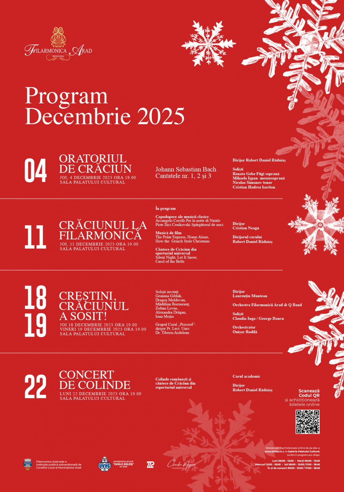 PROGRAMUL FILARMONICII ARAD LUNA Decembrie 2025