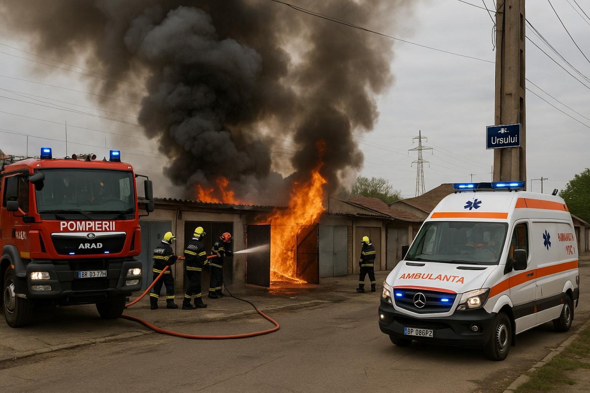 Incendiu la garajele de pe str. Ursului