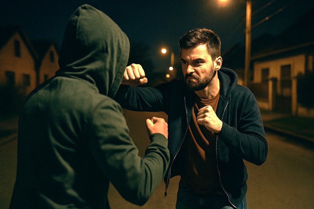 Fight Club improvizat pe stradă la Ghioroc