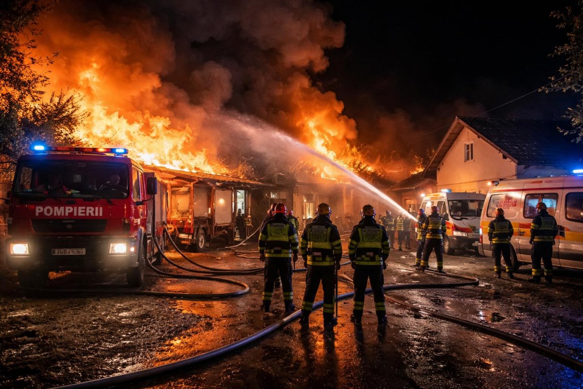 Intervenție pentru stingerea unui incendiu izbucnit la o anexă din localitatea Vladimirescu