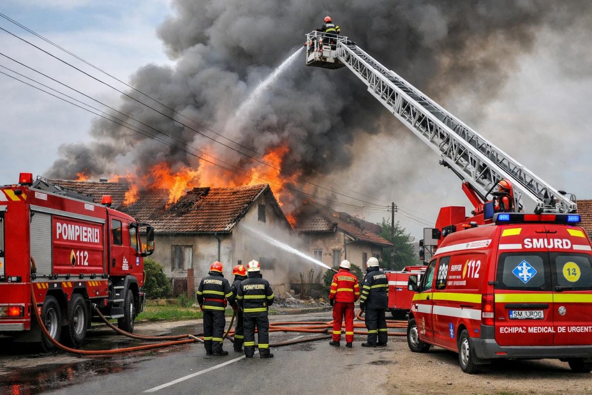  Incendiu la o casă din localitatea Horia