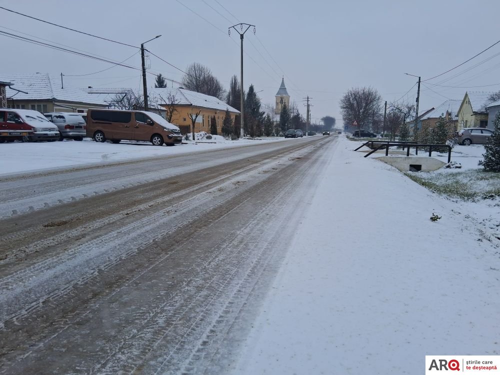 Cod galben de ninsori în județul Arad: stratul de zăpadă poate ajunge la 10 cm în zonele joase; joi sunt așteptate minime de -14 grade