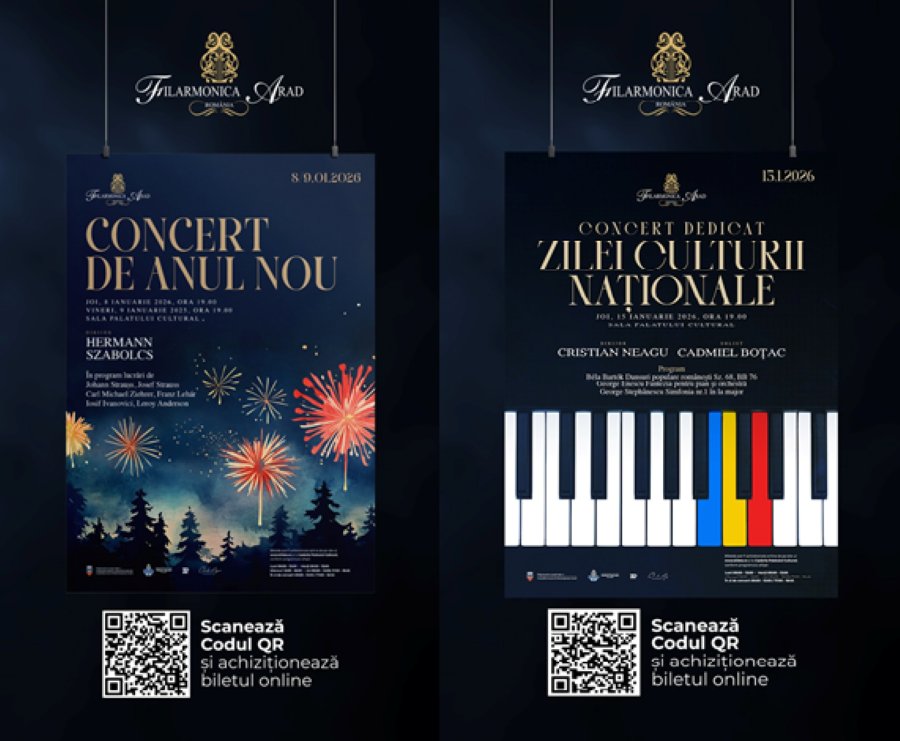 Filarmonica Arad deschide anul 2026 cu un program strălucitor: concerte festive, omagii și celebrarea culturii naționale