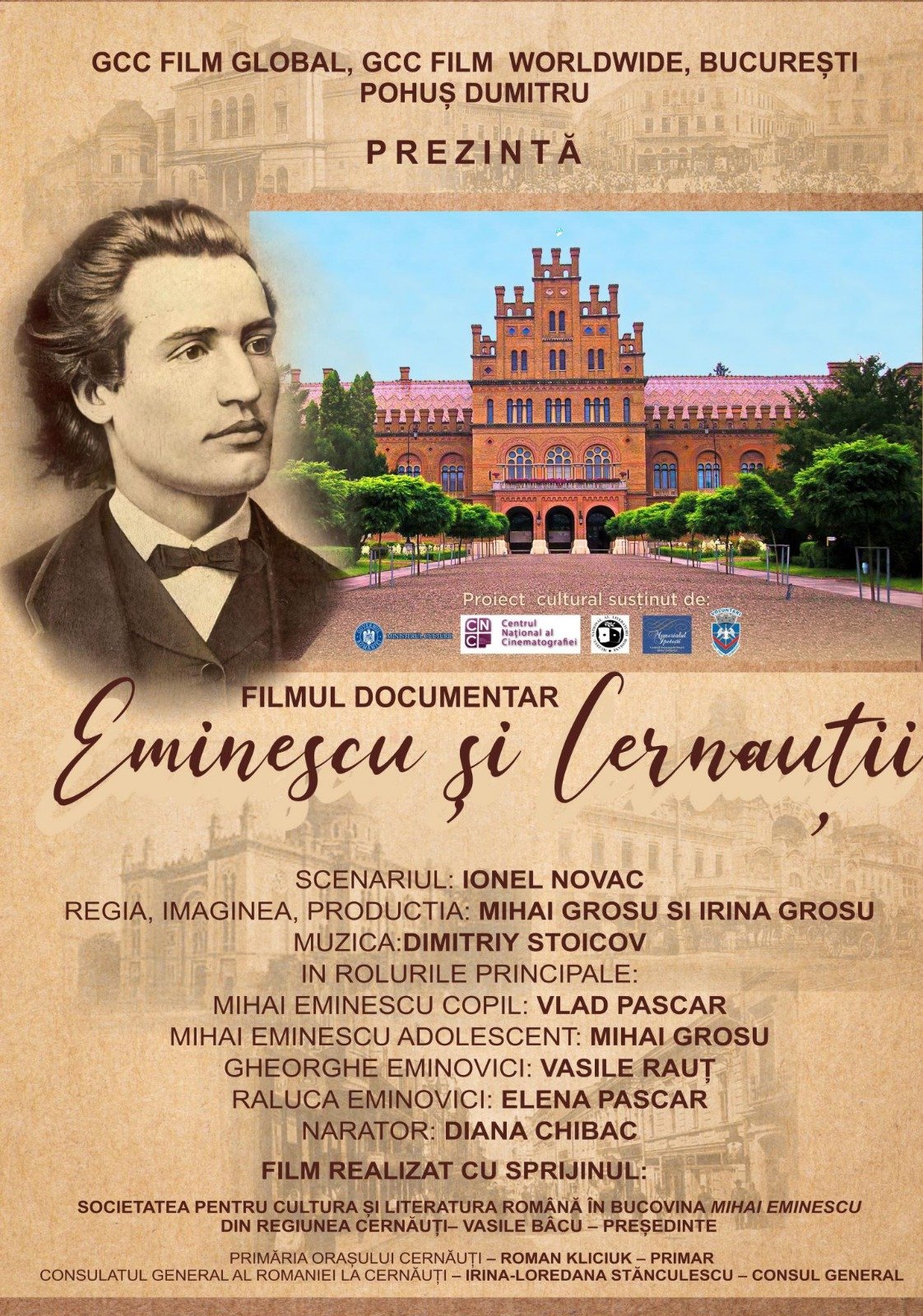 Ziua Culturii Naționale 2026. Documentarul „Eminescu și Cernăuții“, proiectat în premieră la Arad