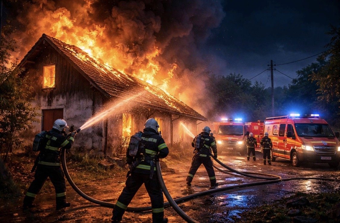 Incendiu izbucnit la o casă din localitatea Cermei