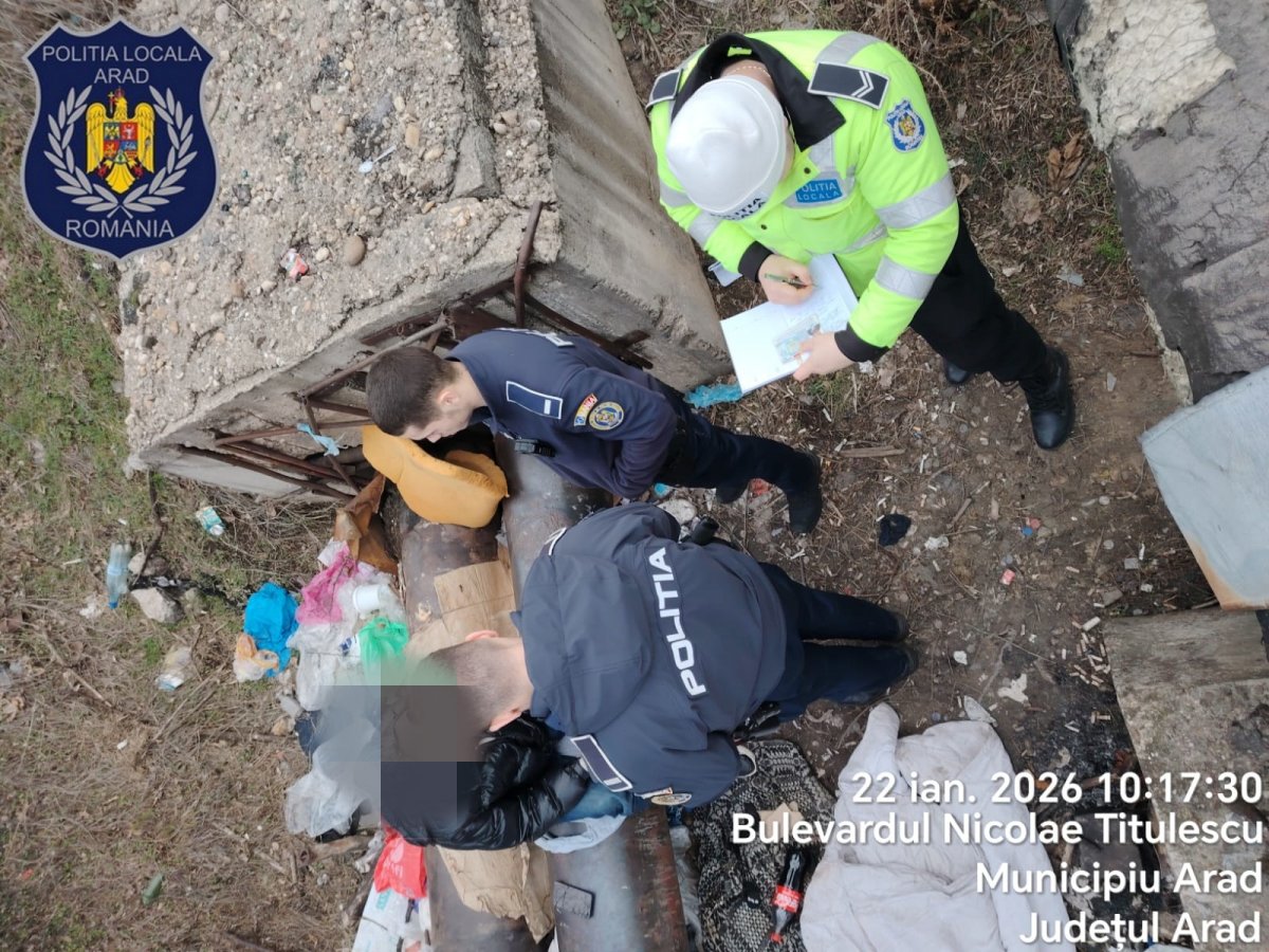 Razie pe străzile Aradului: oameni ai străzii duși la adăpost și amenzi pentru consum de alcool