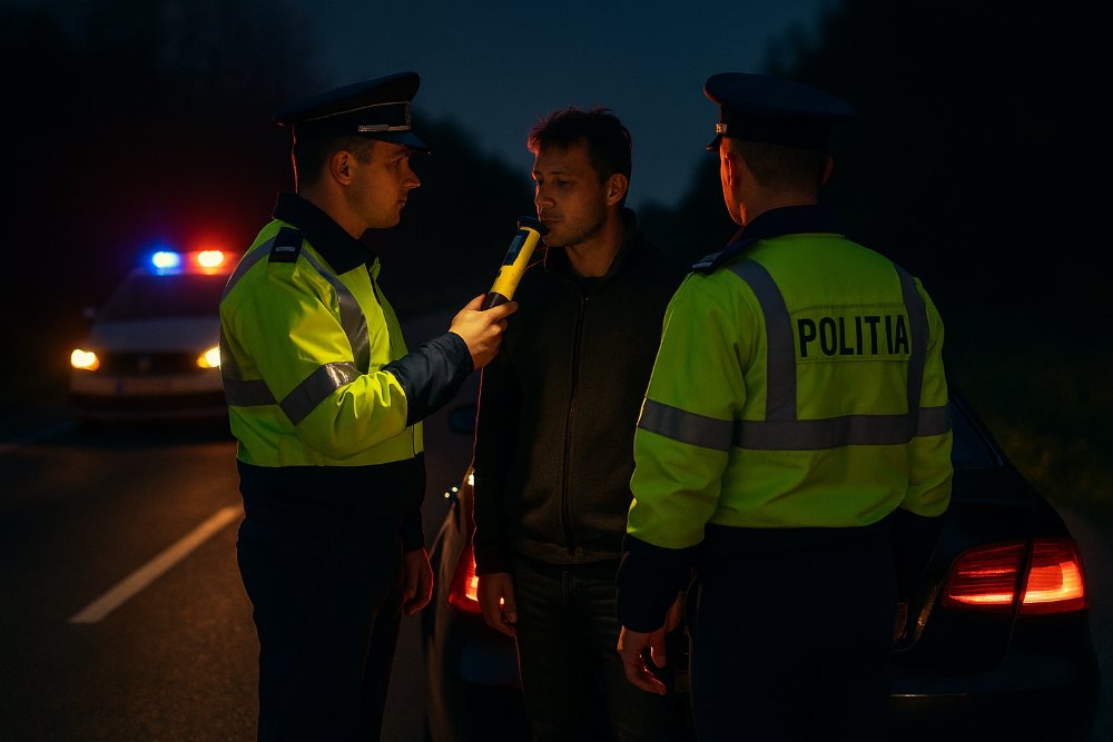 Șoferul urmărit de polițiști prins fără permis și sub influența alcoolului a fost reținut pentru 30 de zile