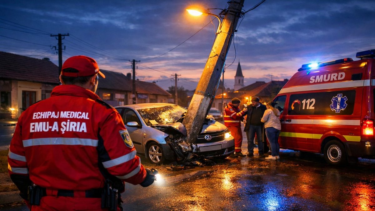 Accident cu două autoturisme în Pâncota