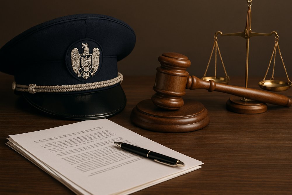 Agent șef adjunct din Poliția Lipova, trimis în judecată pentru falsificarea unor acte dintr-un dosar penal