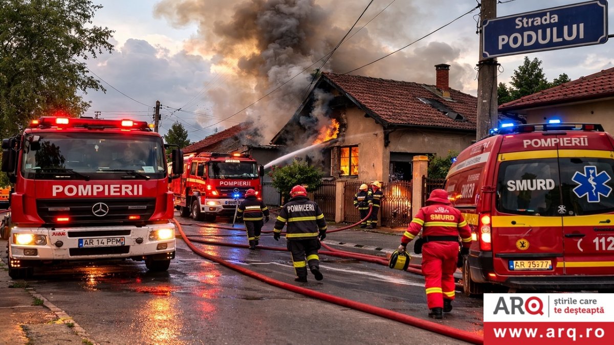 Incendiu izbucnit la o casă pe strada Podului