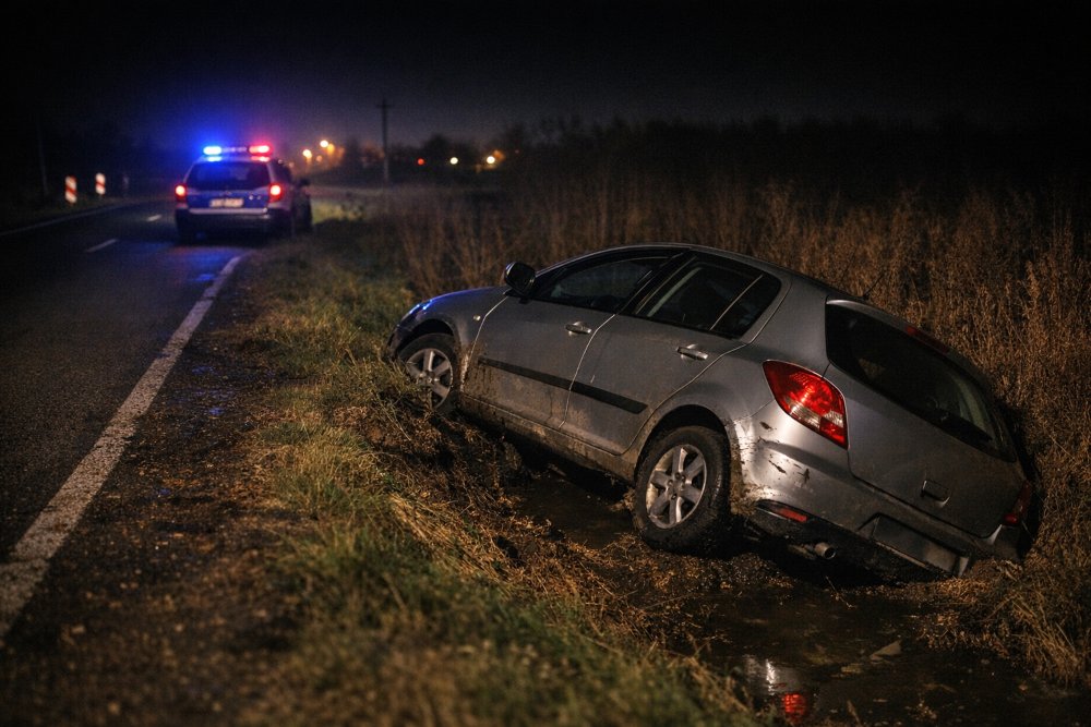 Fără permis, dar cu tupeu: șofer din Șicula prins în șanț după o urmărire scurtă, dar cu emoții