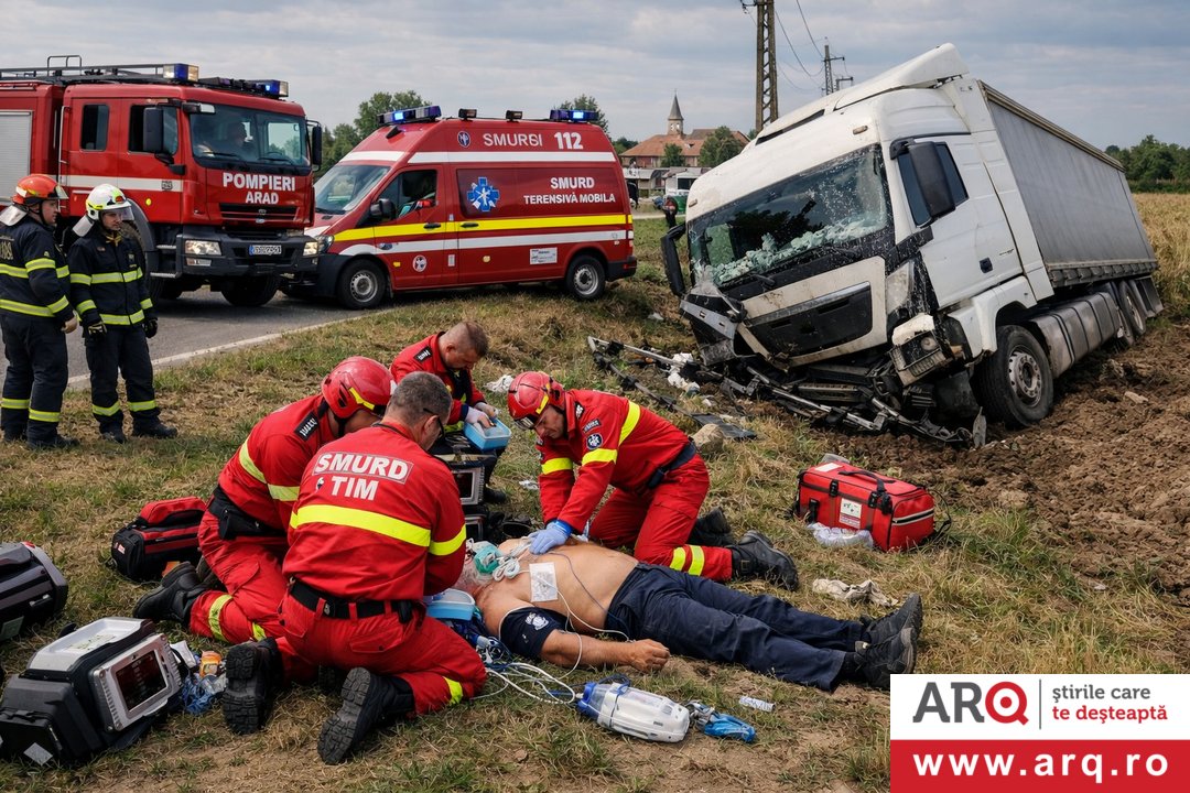 Șoferul unui autocamion a murit în accident in localitatea Curtici