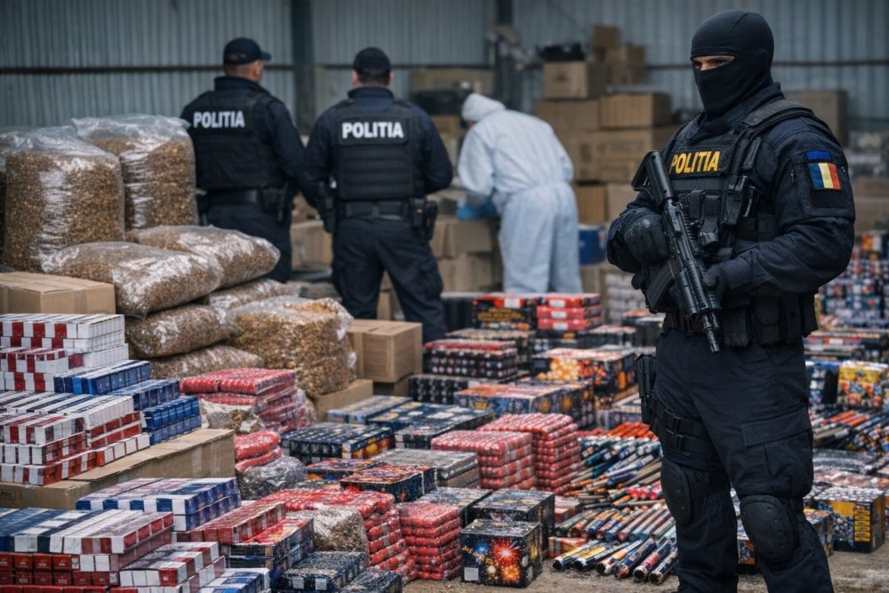 Percheziții în Arad și Hunedoara: polițiștii au dat peste o rețea de contrabandă și spălare de bani; produsele erau vândute și în magazine