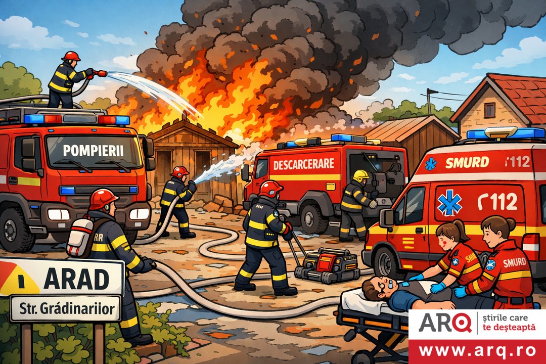 Incendiu izbucnit la o anexă gospodărească pe strada Grădinarilor