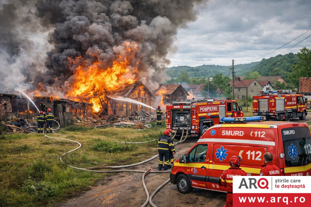 Incendiu izbucnit la o casă și anexele gospodărești in localitatea Zimbru