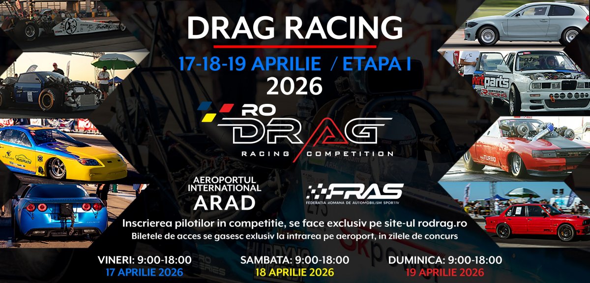 CAMPIONATUL NAȚIONAL DE DRAG RACING 2026, din nou pe Aeroportul Internațional Arad