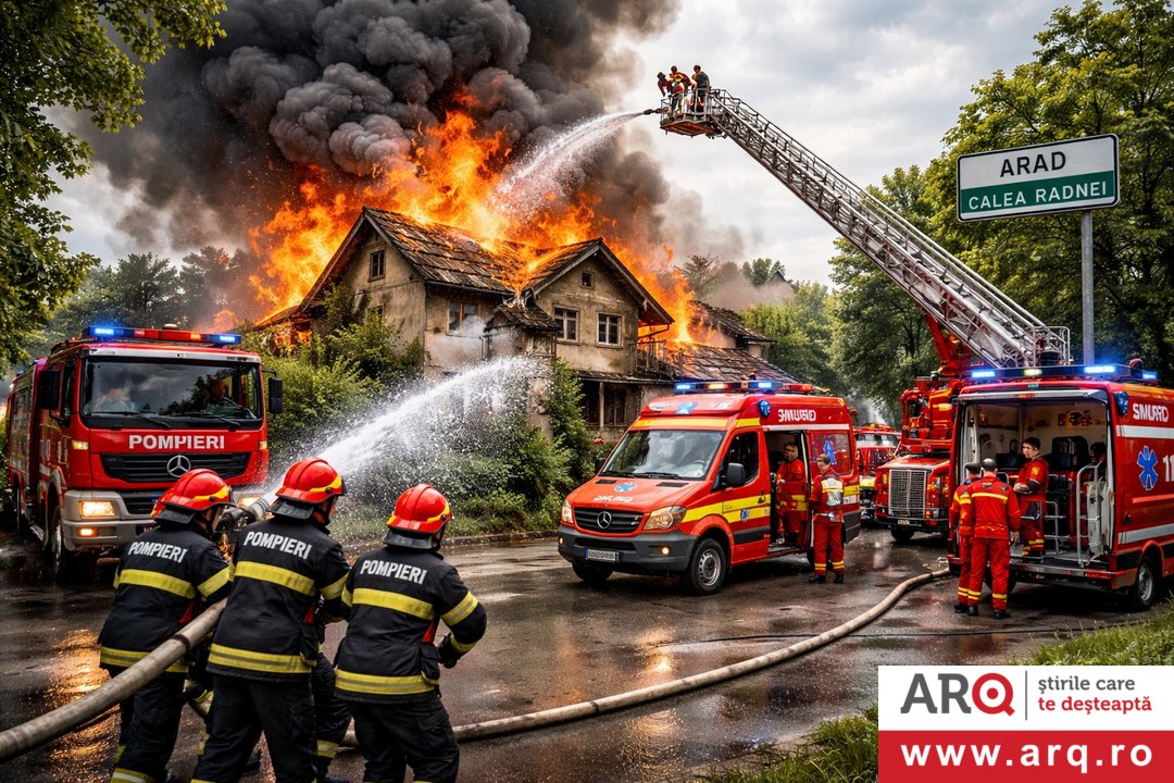 Incendiu izbucnit la o casă pe Calea Radnei