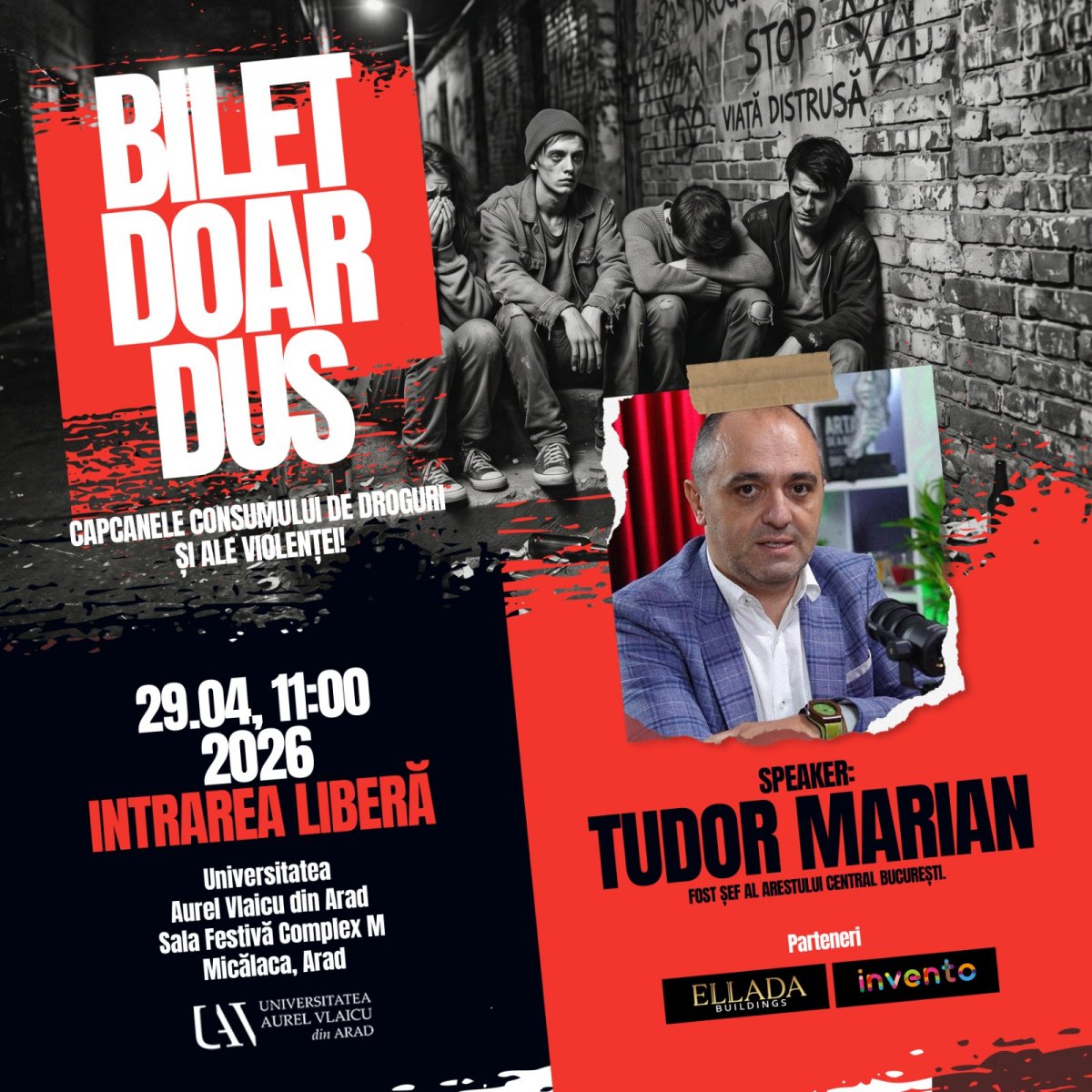 „Bilet doar dus – Capcanele consumului de droguri și ale violenței”