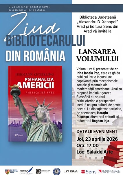 Lansarea volumului „Psihanaliza Americii” la Biblioteca Județeană din Arad