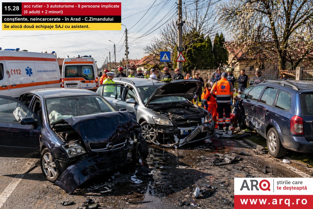 Accident cu trei autoturisme pe Calea Zimandului