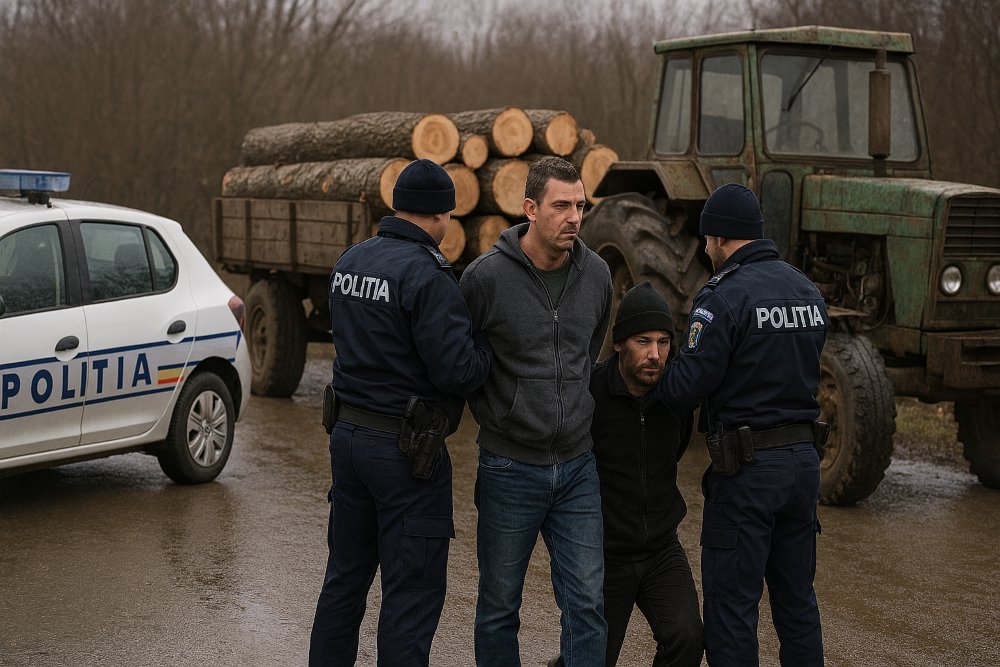 Doi bărbați din Conop reținuți 24 de ore. Cum pentru ce? Au furat lemne; vezi ce acuzații li se mai aduc